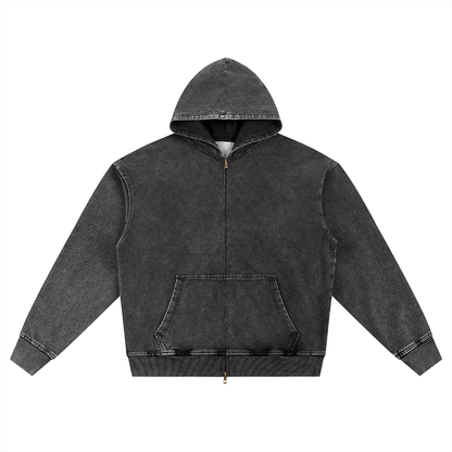 SURFING ENLIGHTENMENT Vajrayogini | Snow Wash Oversized Zip-Up Hoodie | DAKINI