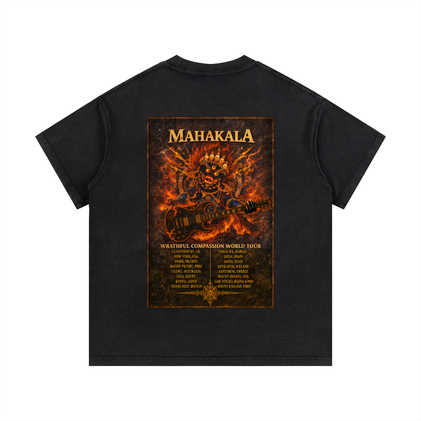 "MAHAKALA TOUR" Vintage Wash Cotton T-Shirt | ROCK TANTRA