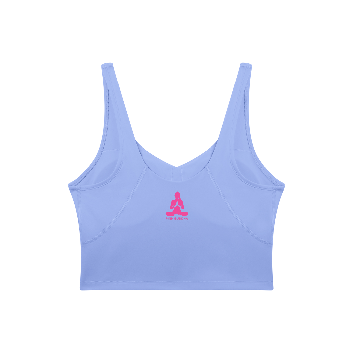 PINK BUDDHA (Small Logo Back) Women's V-Neck Yoga Sports Bra