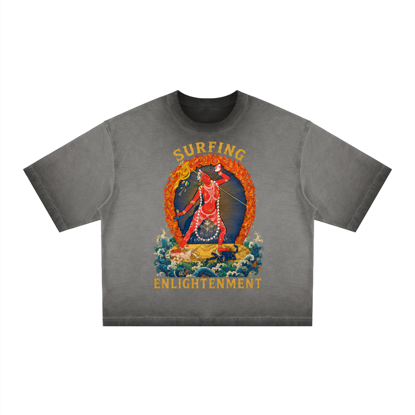 SURFING VAJRAYOGINI Unisex Reverse Dyed Boxy T-Shirt | DAKINI