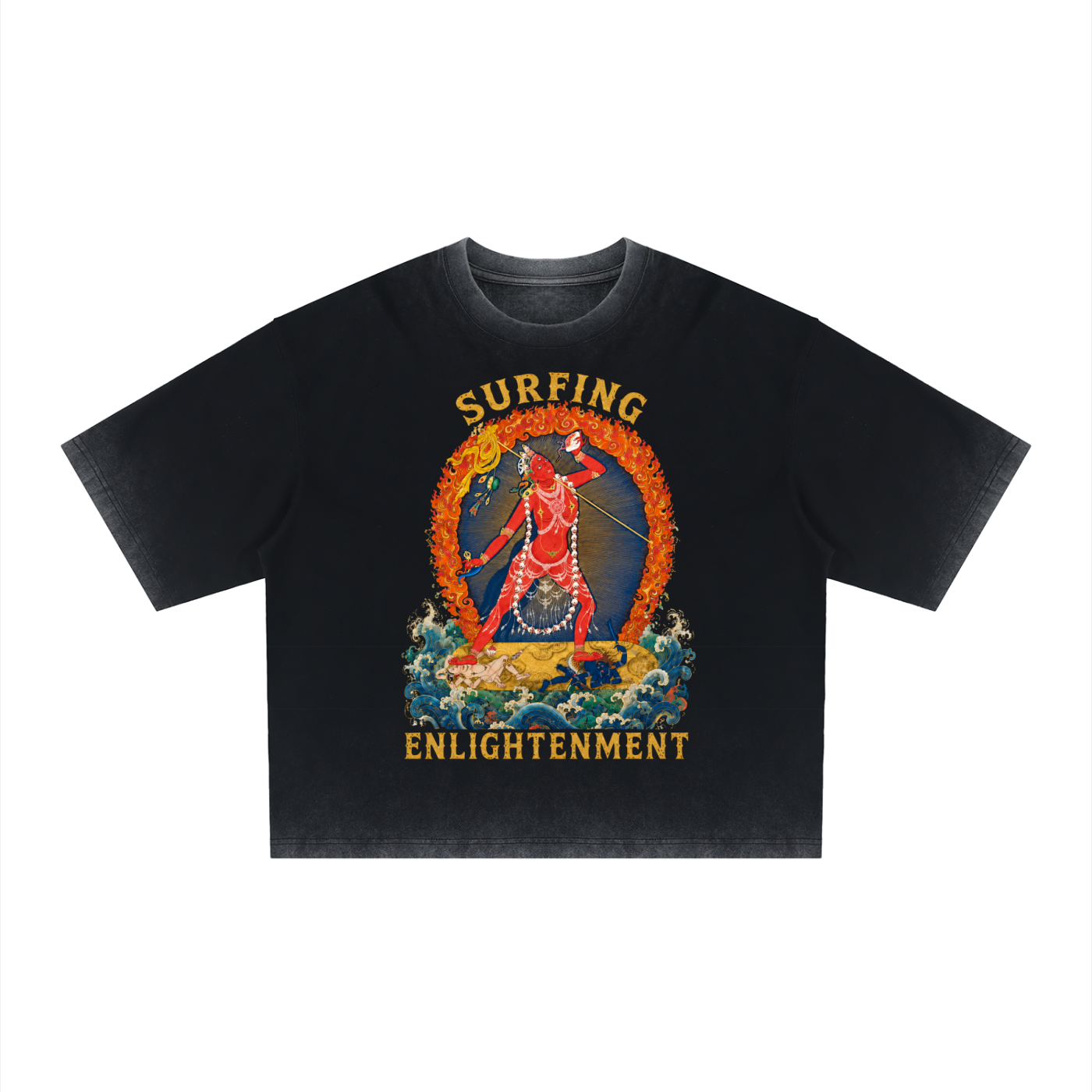 SURFING VAJRAYOGINI Unisex Reverse Dyed Boxy T-Shirt | DAKINI