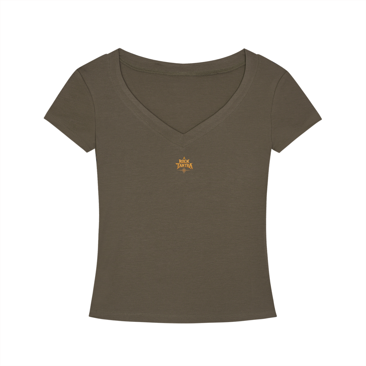 VAJRAYOGINI SURFING Logo Tencel Slim Fit V-Neck T-Shirt (DESC)