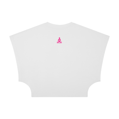 PINK BUDDHA (Small Logo Back) Women's Cropped Dolman T-Shirt