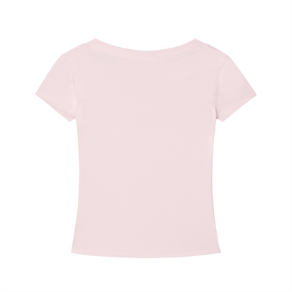 PINK BUDDHA (Small Logo Front) Tencel Slim Fit V-Neck T-Shirt