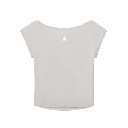 PINK BUDDHA "Power On" Logo (Back) Essential Wide Neck Baby T-shirt