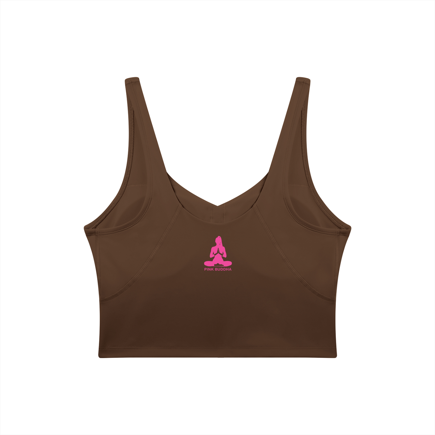 PINK BUDDHA (Small Logo Back) Women's V-Neck Yoga Sports Bra