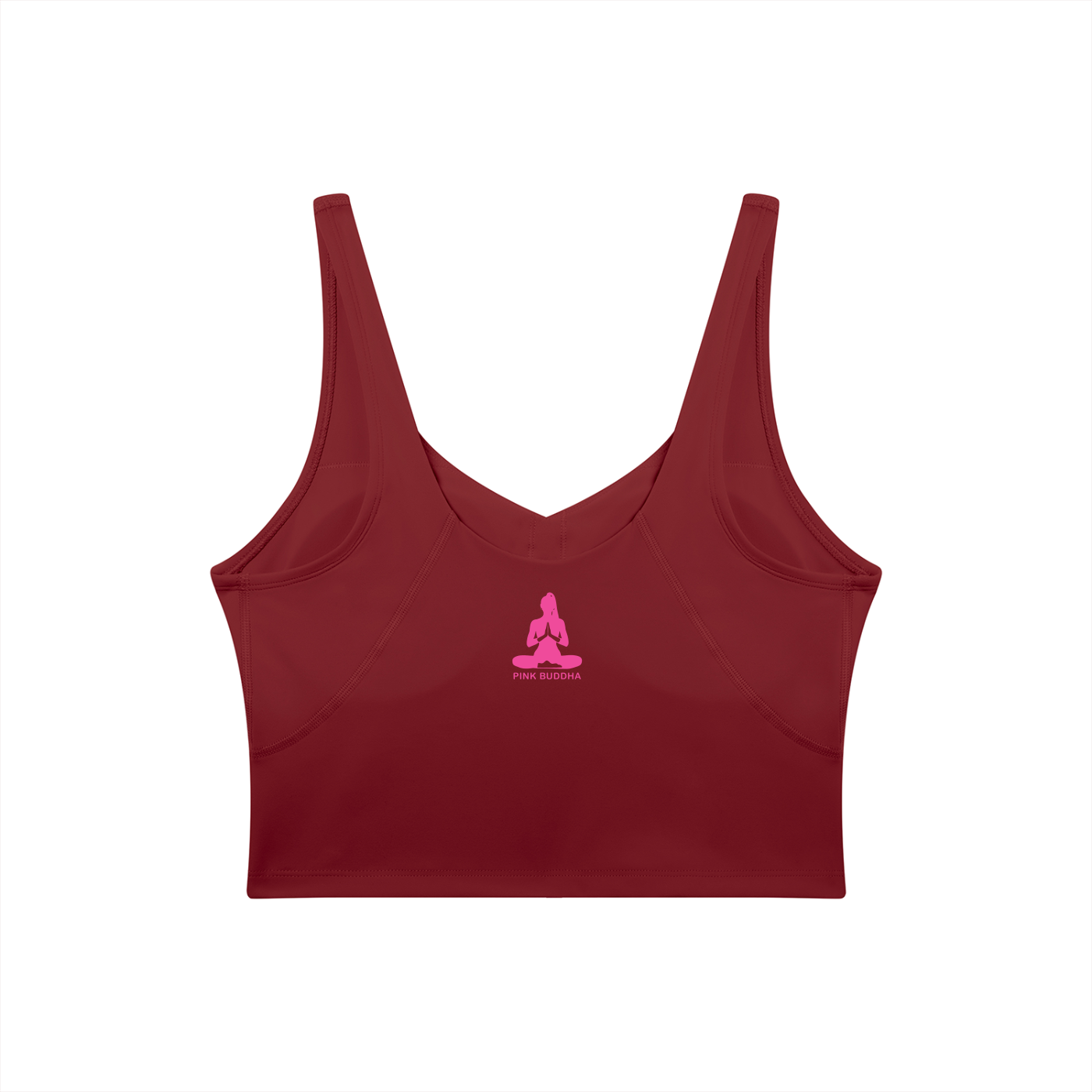 PINK BUDDHA (Small Logo Back) Women's V-Neck Yoga Sports Bra