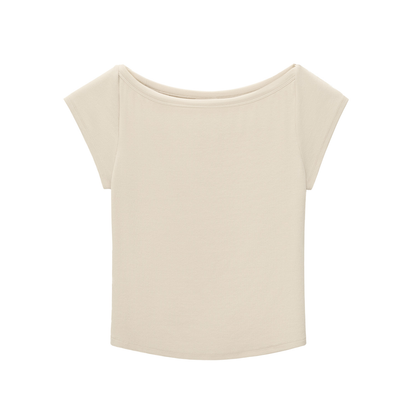 PINK BUDDHA "Power On" (Small White Logo Back) Essential Wide Neck Baby T-shirt