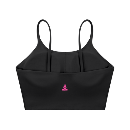 PINK BUDDHA (Small Logo Back) Spaghetti Strap Yoga Sports Bra