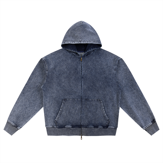 SURFING ENLIGHTENMENT Vajrayogini | Snow Wash Oversized Zip-Up Hoodie | DAKINI