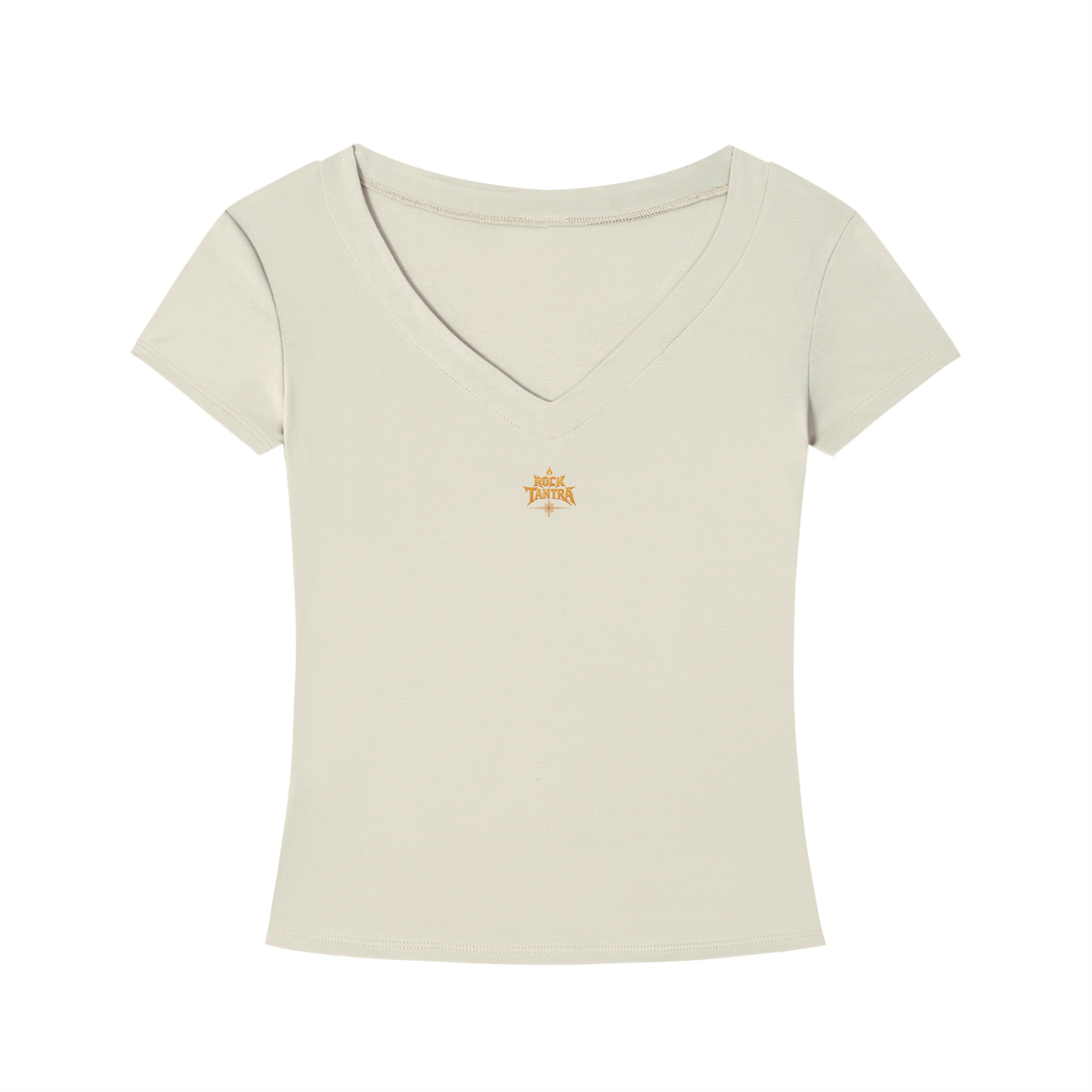 VAJRAYOGINI SURFING Logo Tencel Slim Fit V-Neck T-Shirt (DESC)