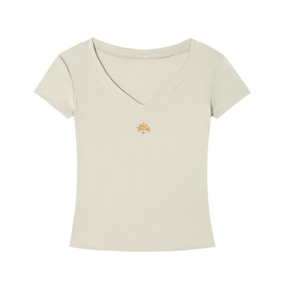VAJRAYOGINI SURFING Logo Tencel Slim Fit V-Neck T-Shirt (DESC)