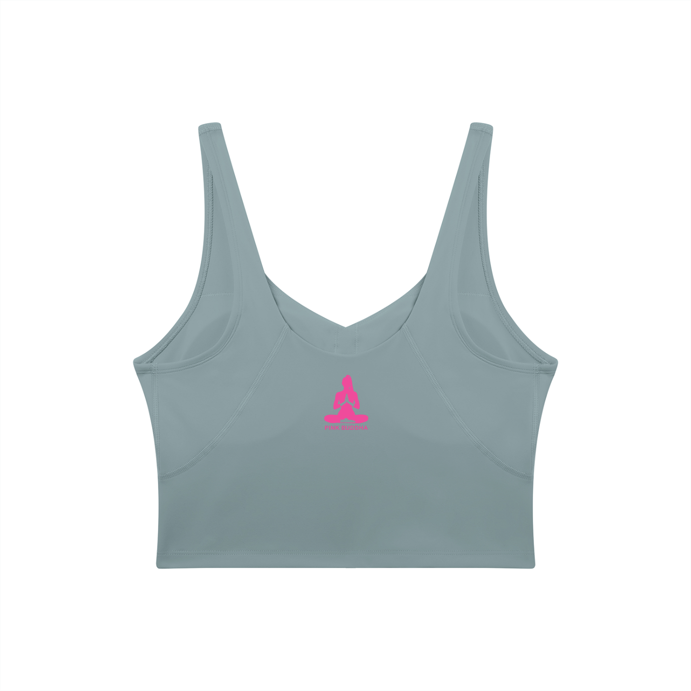 PINK BUDDHA (Small Logo Back) Women's V-Neck Yoga Sports Bra