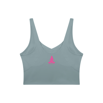 PINK BUDDHA (Small Logo Back) Women's V-Neck Yoga Sports Bra