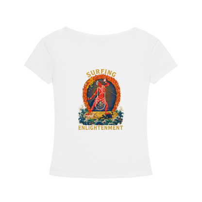 VAJRAYOGINI SURFING Logo Tencel Slim Fit V-Neck T-Shirt (DESC)