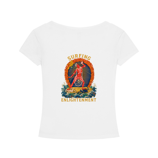 VAJRAYOGINI SURFING Logo Tencel Slim Fit V-Neck T-Shirt (DESC)