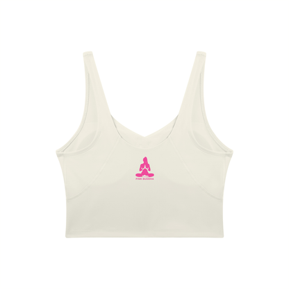 PINK BUDDHA (Small Logo Back) Women's V-Neck Yoga Sports Bra