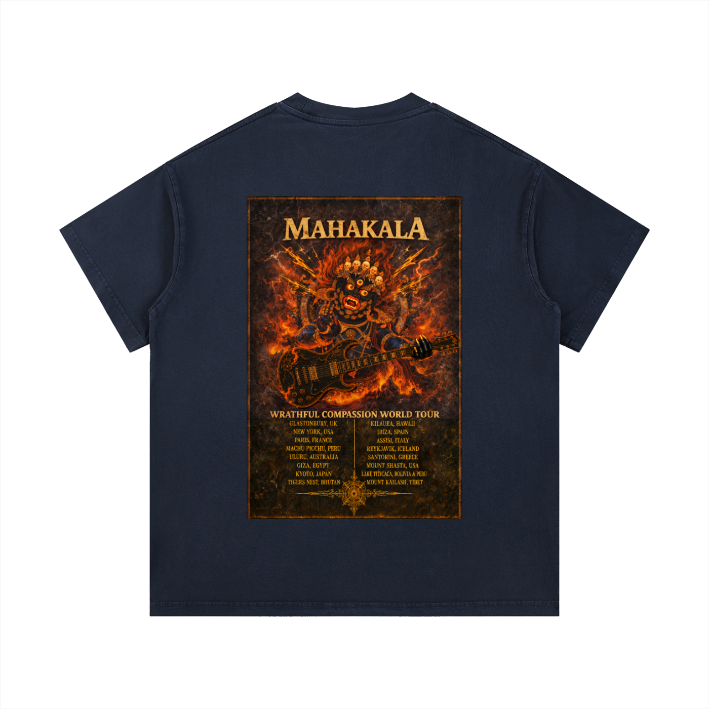 "MAHAKALA TOUR" Vintage Wash Cotton T-Shirt | ROCK TANTRA