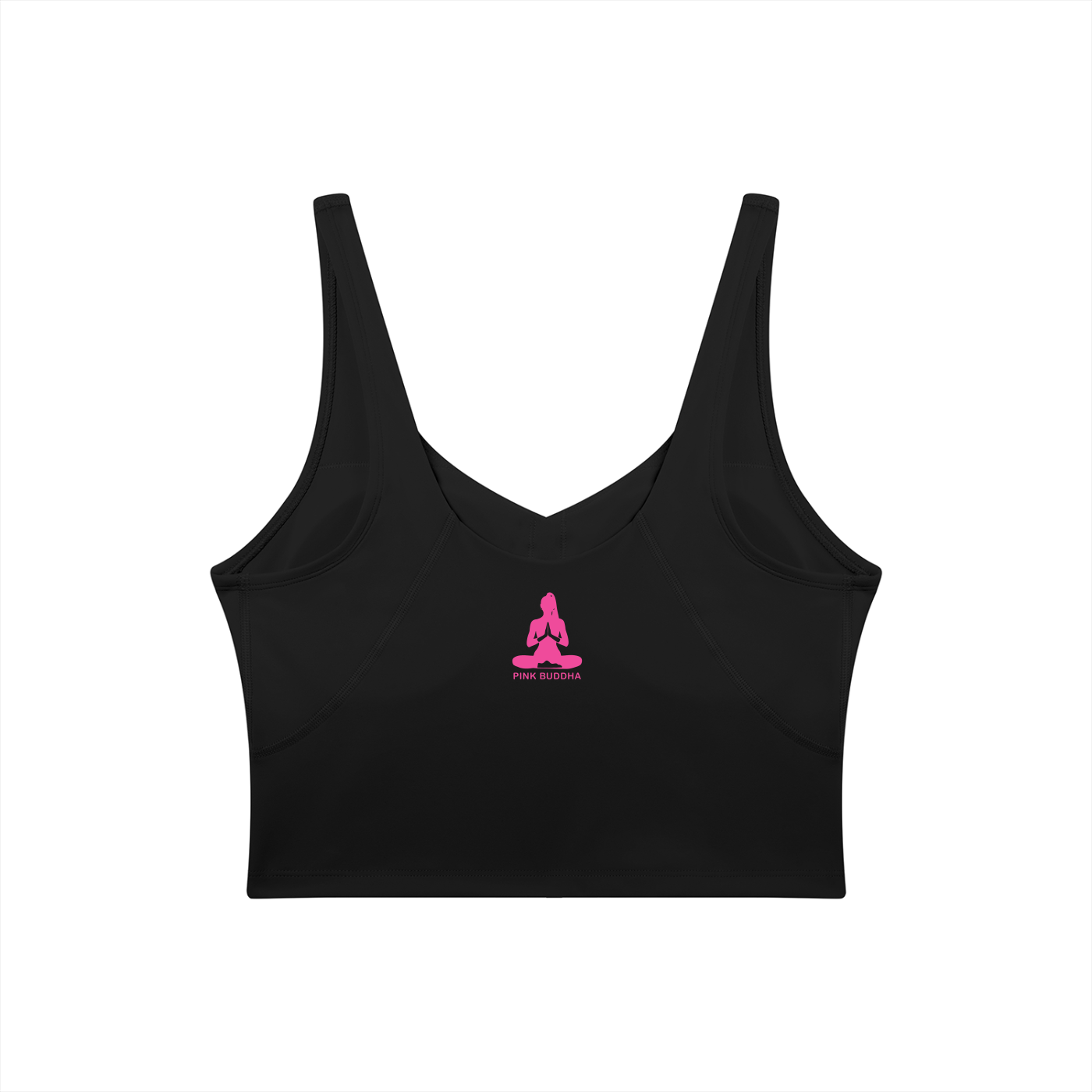 PINK BUDDHA (Small Logo Back) Women's V-Neck Yoga Sports Bra