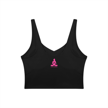 PINK BUDDHA (Small Logo Back) Women's V-Neck Yoga Sports Bra