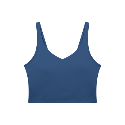 PINK BUDDHA Women's V-Neck Yoga Sports Bra (Large Logo Back)