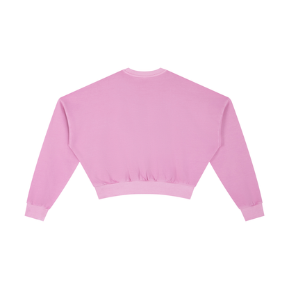 PINK BUDDHA (Large Logo Front) Vintage Washed Cropped Sweatshirt
