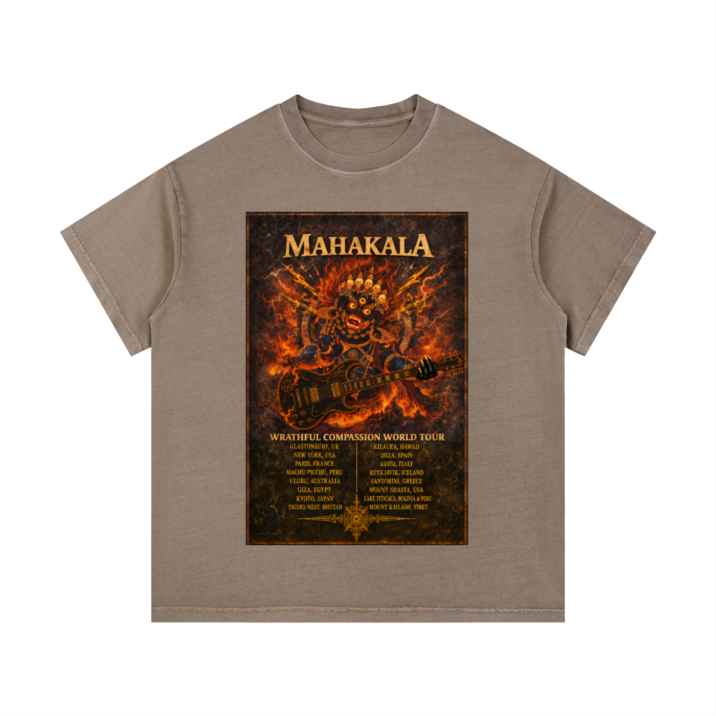 Rock Tantra "MAHAKALA TOUR" (Front) Vintage Wash Cotton T-Shirt