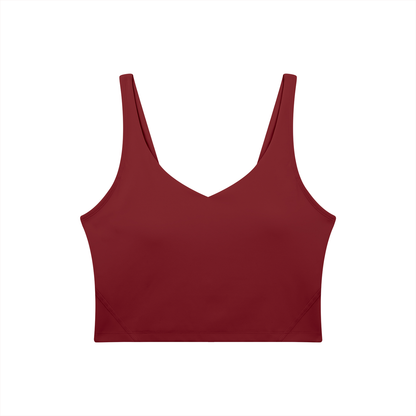 PINK BUDDHA (Small Logo Back) Women's V-Neck Yoga Sports Bra