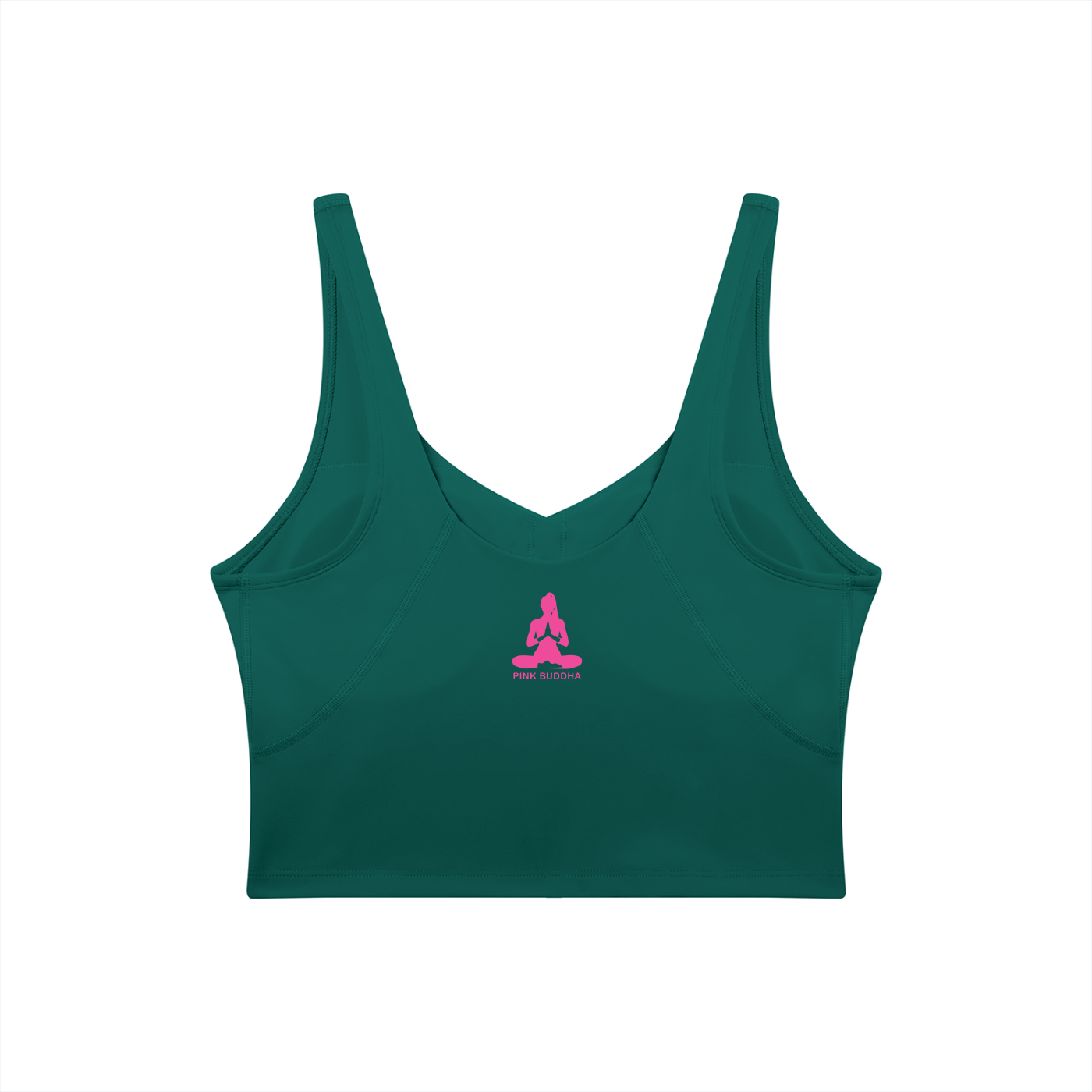 PINK BUDDHA (Small Logo Back) Women's V-Neck Yoga Sports Bra
