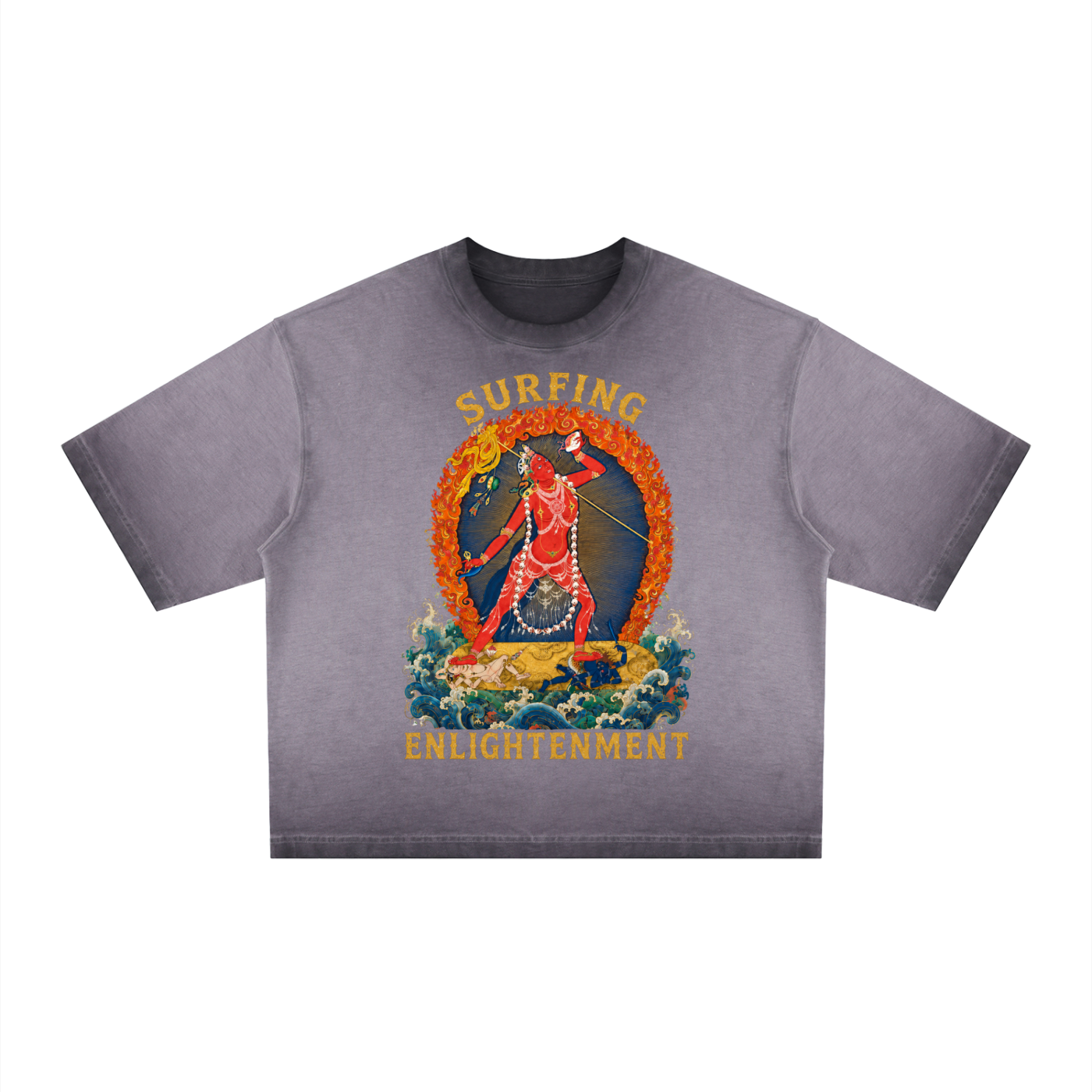 SURFING VAJRAYOGINI Unisex Reverse Dyed Boxy T-Shirt | DAKINI
