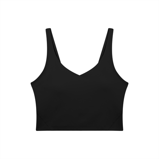 PINK BUDDHA Women's V-Neck Yoga Sports Bra (Large Logo Back)