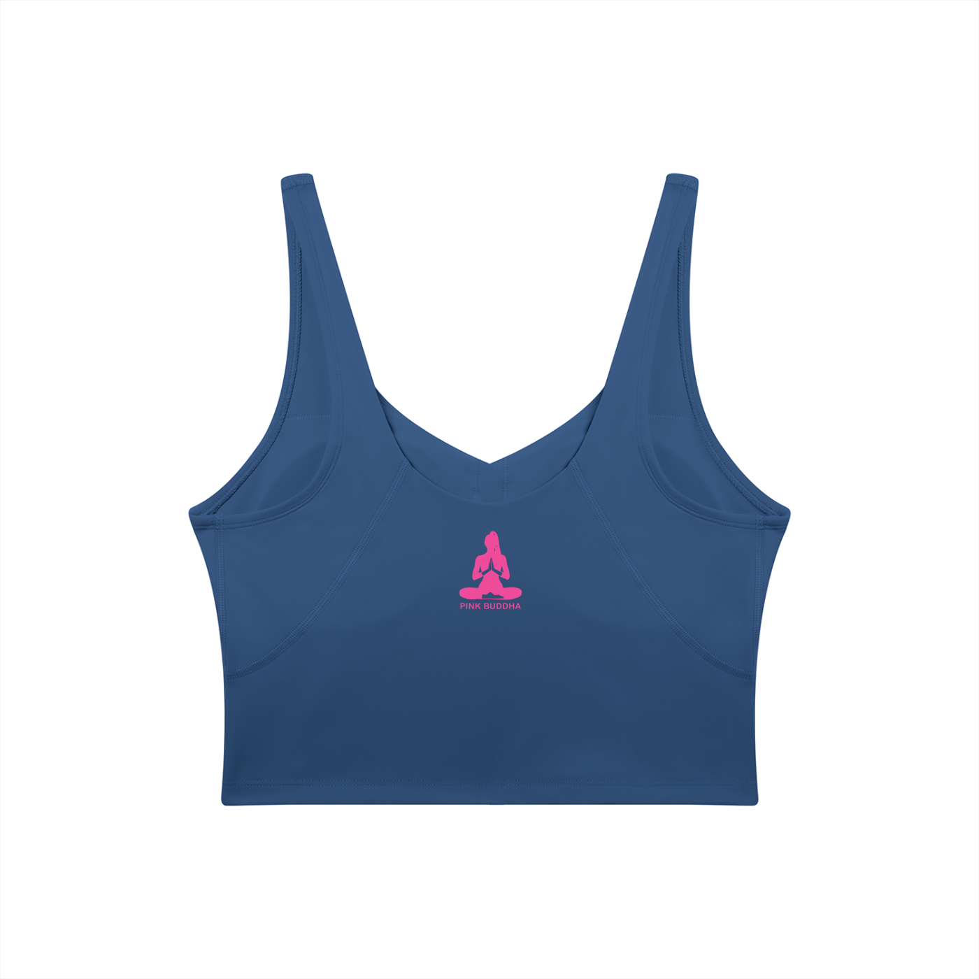 PINK BUDDHA (Small Logo Back) Women's V-Neck Yoga Sports Bra