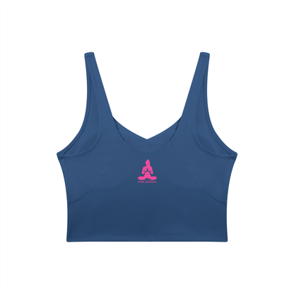PINK BUDDHA (Small Logo Back) Women's V-Neck Yoga Sports Bra