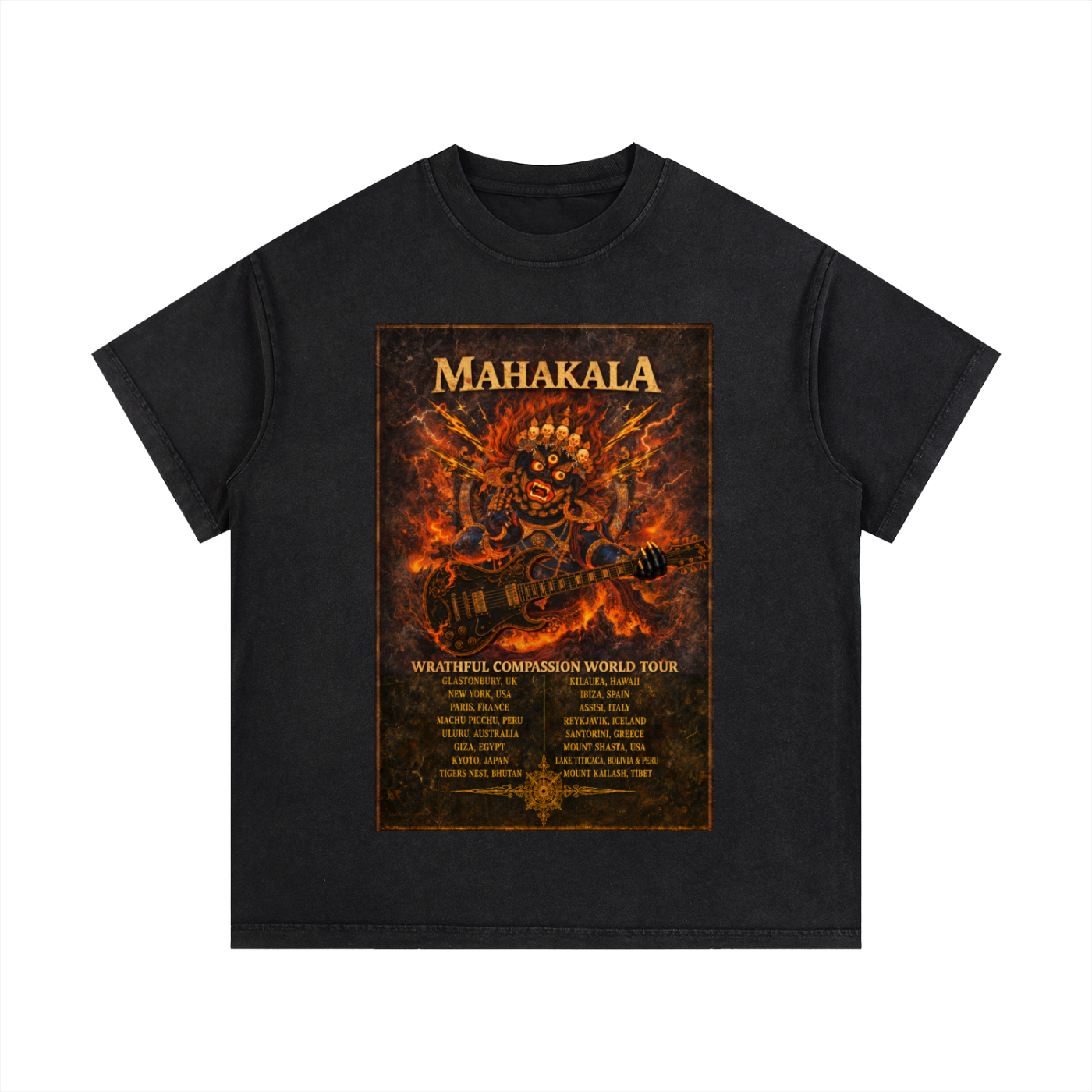 Rock Tantra "MAHAKALA TOUR" (Front) Vintage Wash Cotton T-Shirt