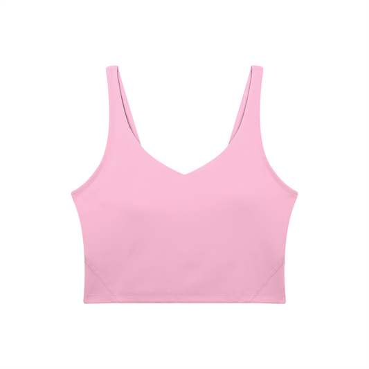 PINK BUDDHA (Small Logo Back) Women's V-Neck Yoga Sports Bra