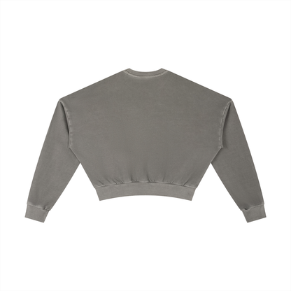 PINK BUDDHA (Large Logo Front) Vintage Washed Cropped Sweatshirt