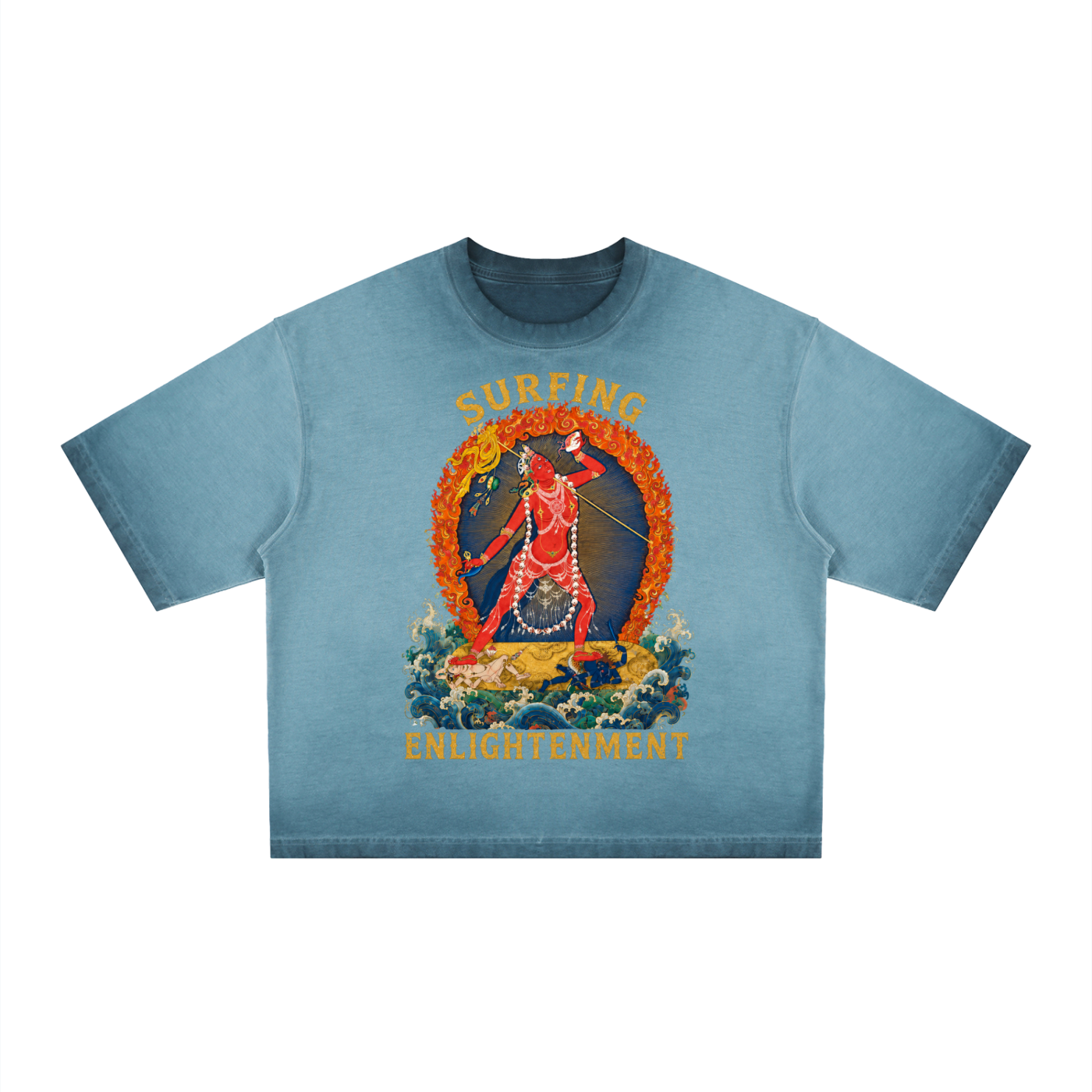 SURFING VAJRAYOGINI Unisex Reverse Dyed Boxy T-Shirt | DAKINI