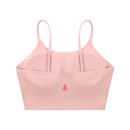 PINK BUDDHA (Small Logo Back) Spaghetti Strap Yoga Sports Bra
