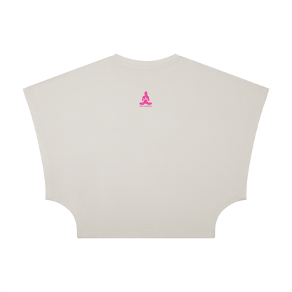 PINK BUDDHA (Small Logo Back) Women's Cropped Dolman T-Shirt