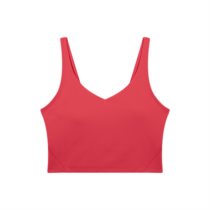 PINK BUDDHA Women's V-Neck Yoga Sports Bra (Large Logo Back)