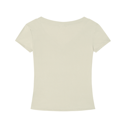 PINK BUDDHA (Small Logo Front) Tencel Slim Fit V-Neck T-Shirt