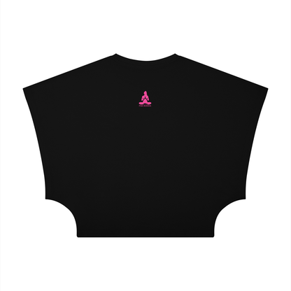 PINK BUDDHA (Small Logo Back) Women's Cropped Dolman T-Shirt