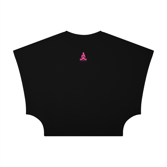 PINK BUDDHA (Small Logo Back) Women's Cropped Dolman T-Shirt