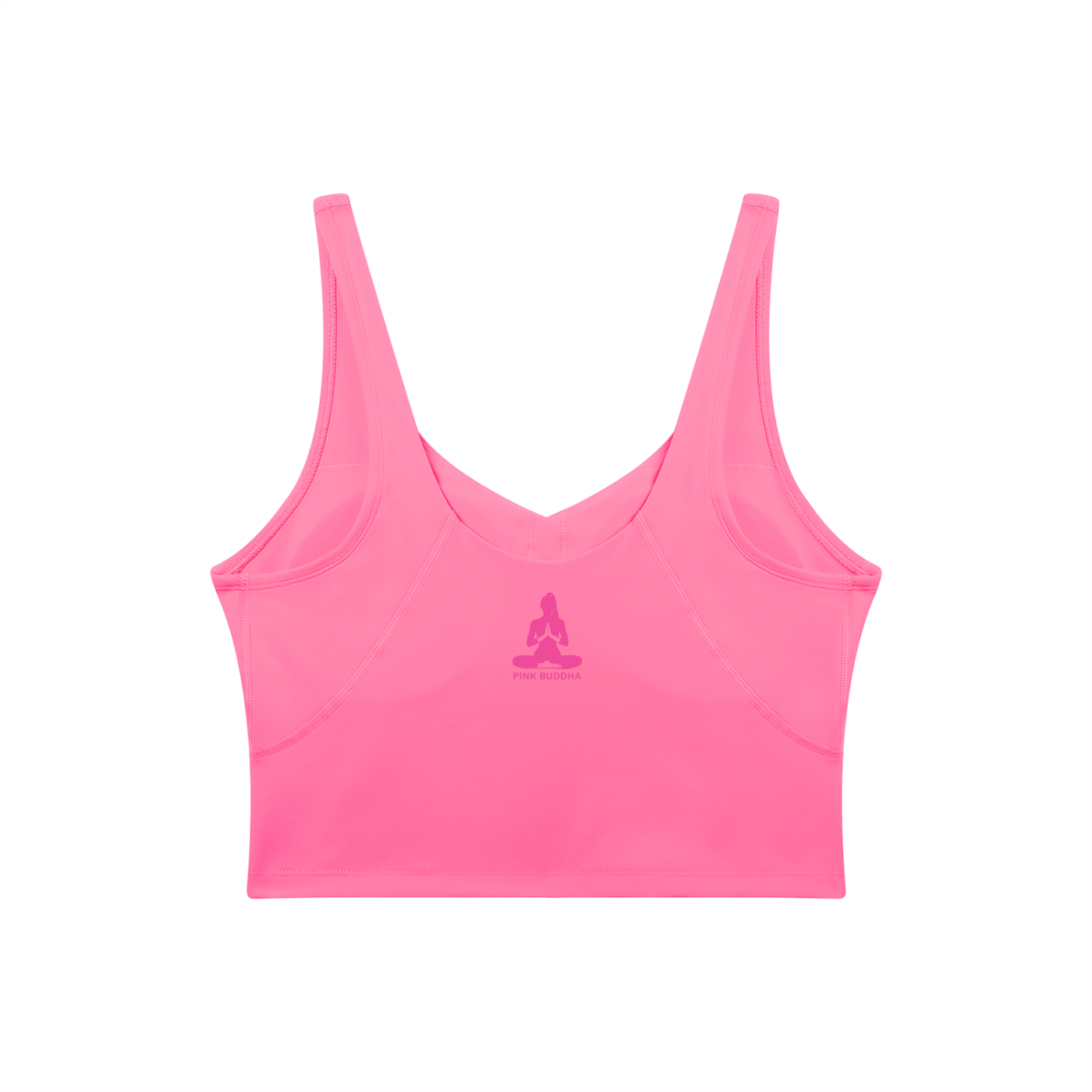 PINK BUDDHA (Small Logo Back) Women's V-Neck Yoga Sports Bra