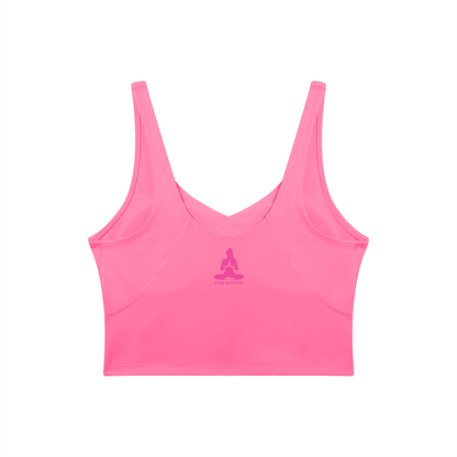PINK BUDDHA (Small Logo Back) Women's V-Neck Yoga Sports Bra