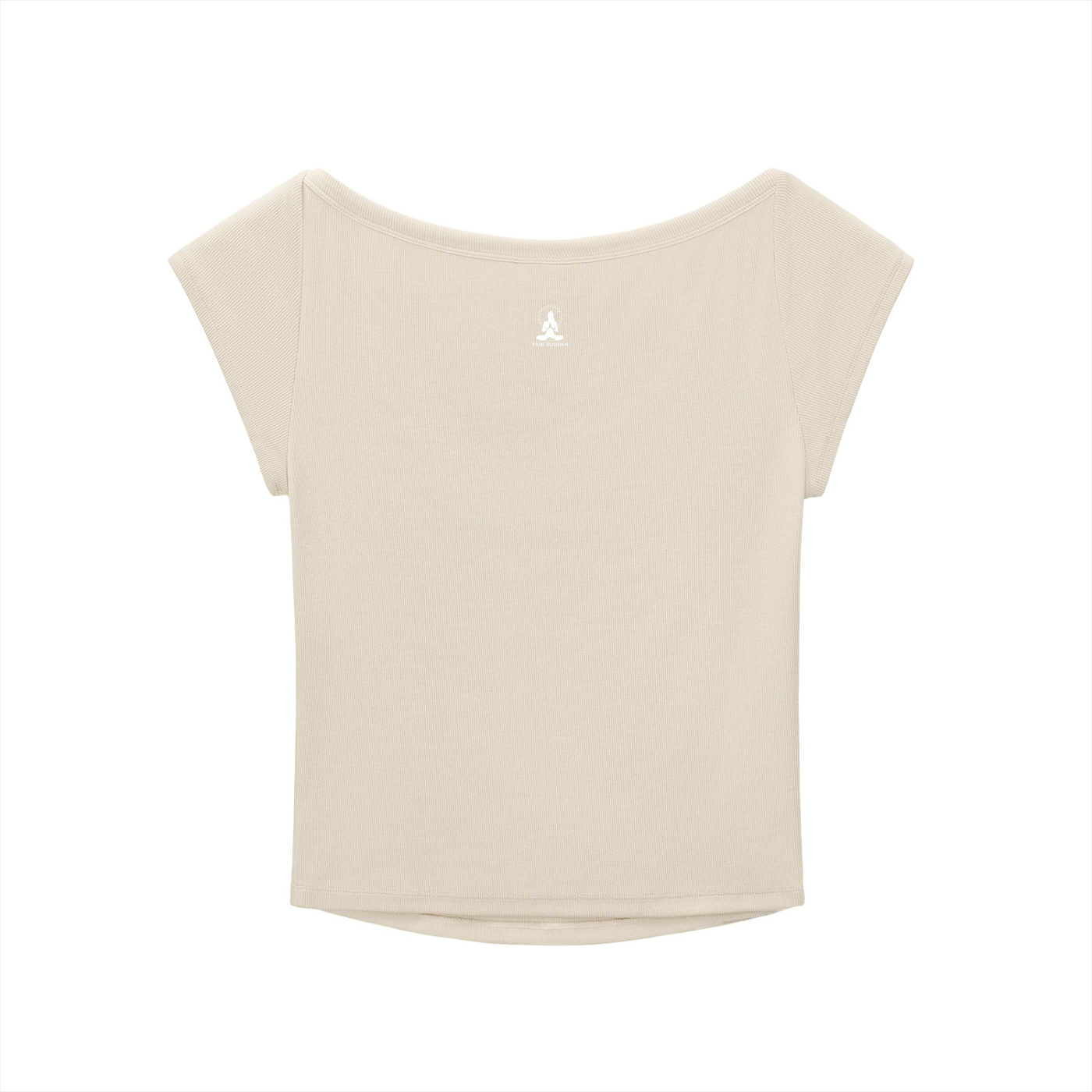 PINK BUDDHA "Power On" (Small White Logo Back) Essential Wide Neck Baby T-shirt