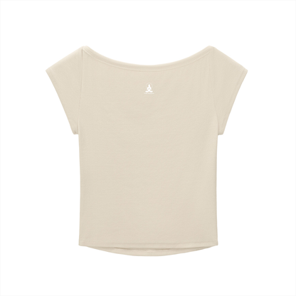 PINK BUDDHA "Power On" (Small White Logo Back) Essential Wide Neck Baby T-shirt
