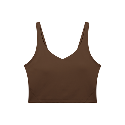 PINK BUDDHA Women's V-Neck Yoga Sports Bra (Large Logo Back)