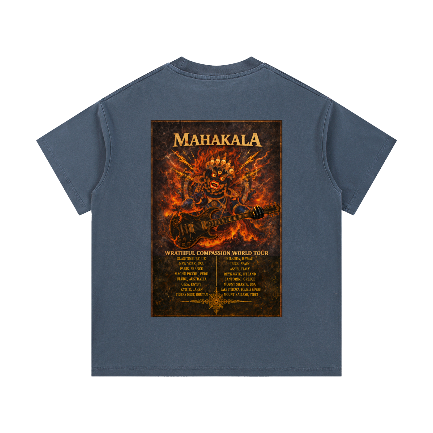 "MAHAKALA TOUR" Vintage Wash Cotton T-Shirt | ROCK TANTRA