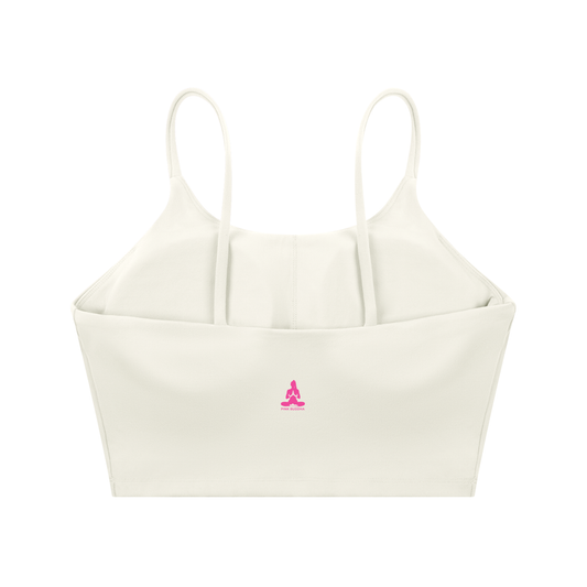 PINK BUDDHA (Small Logo Back) Spaghetti Strap Yoga Sports Bra